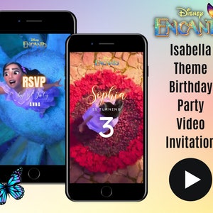 Isabella Encanto Theme Birthday Party Video Invitation, Personalised Evite