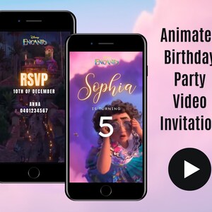 Animated Encanto Theme Birthday Party Video Invitation, Personalised Evite