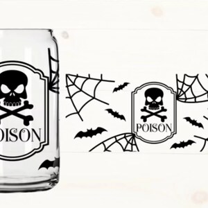 Poison Halloween Wrap For 16 oz Libbey Beer Glass SVG