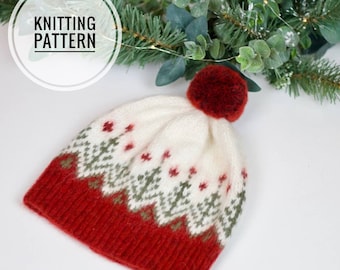 Knitting pattern baby Christmas hat, Easy Knit Hat Pattern