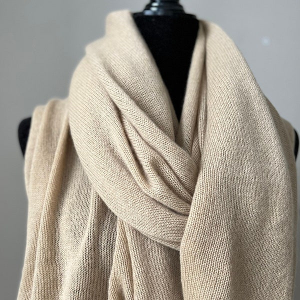 Pure cashmere scarf, 100% Pure Cashmere wrap, Warm long scarf, Oversized knit scarf for winter, perfect gift for women