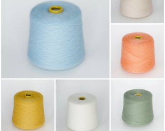 Hilo de mohair para niños - 70/30 % mohair para niños/seda, 850 m por 100 g, lana de tejer de lujo, brillante y esponjosa, hilo de verano, hilo de encaje, mohair suave