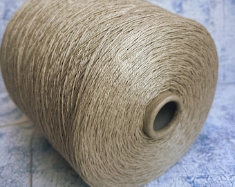 Linen fine yarn on cone, 100% Linen Italian Yarn for Hand Knitting, Machine Knitting, Crochet and weaving 320m/100g (350yards/3.52oz)