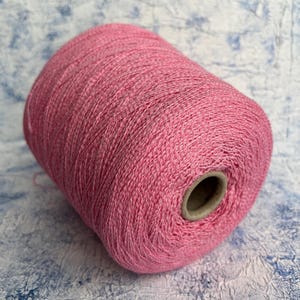 Cotton yarn on cone made for Chanel Machine Knitting Hand Knitting 88/3/9% Cotton/Cashmere/Polyamide 500m/100g (546yards/3.52oz) Rosa