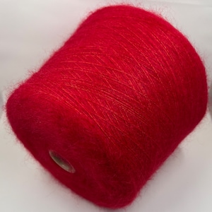 Kid Mohair Yarn - 100 g/ 850m - 75/25% Kid Mohair/Silk, Yarn on cone, Hand &Machine Knitting, Luxury glossy fluffy Summer soft mohair