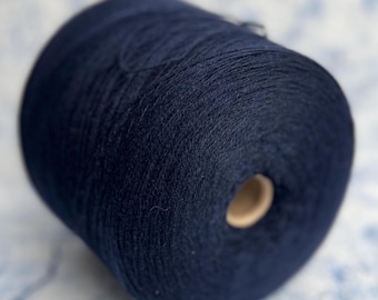 Cashmere 100% yarn on cone Machine Knitting Hand knitting Weaving  Color Navy Higland NM 2/15 750m/100g (820yd/3.52oz)