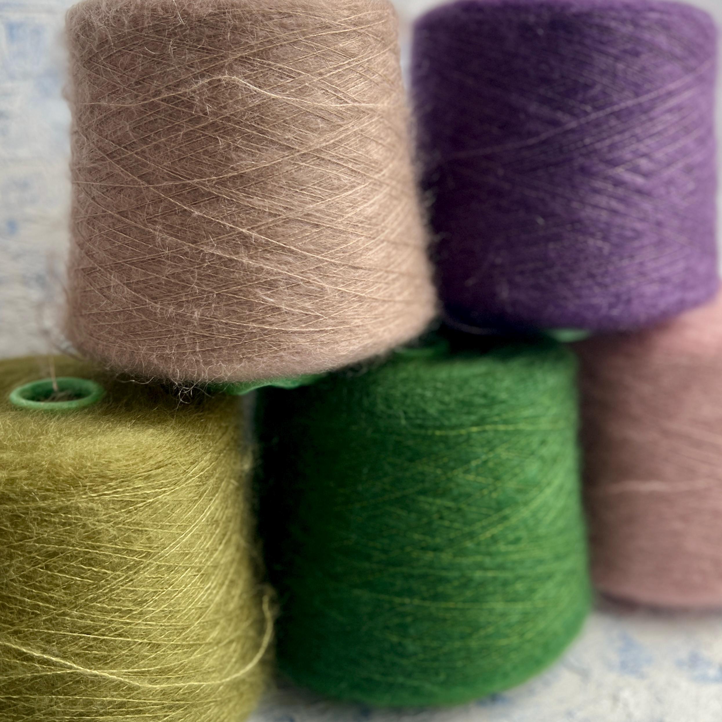 Kid Mohair Silk Yarn on Cone 70/30% Kid Mohair/silk Hand Knitting