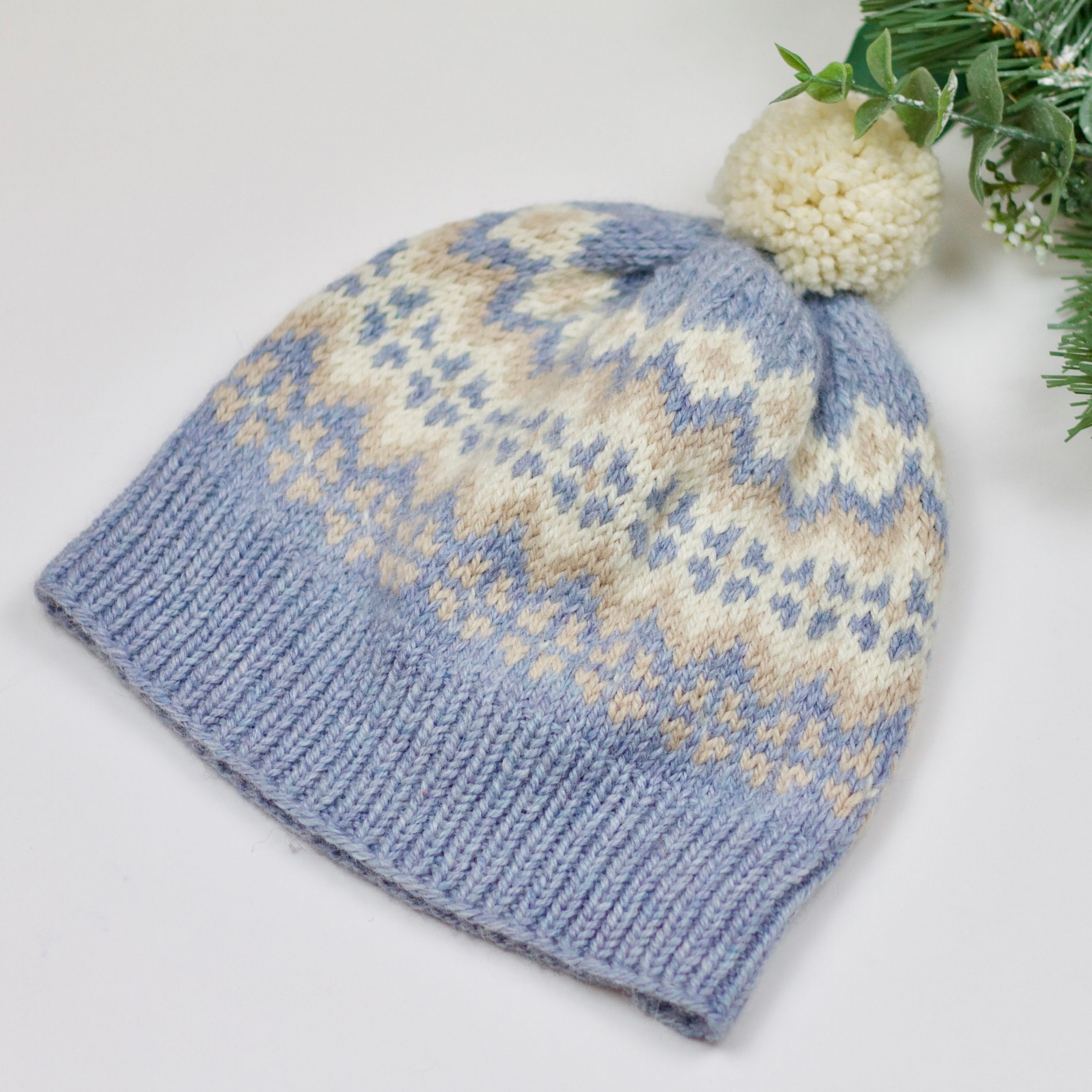 Winter Hat Knitting Pattern,|easy Knit Pattern Fair Isle Hat - Etsy