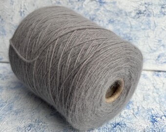Angora merino fluffy yarn on cone 55/35/10% Merino/Angora/PA Hand Knitting Machine Knitting yarn 375m/100g (410yrd/3.52oz) color Cemento
