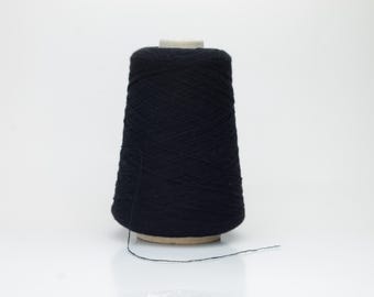 Hilo 100% merino en cono: Negro, Gruppo Filpucci Majestic, Nm 1/15 1500 m/100 g (1640 yardas/3,52 oz) Ganchillo Telar Máquina de tejer Tejer a mano