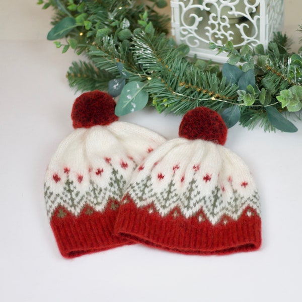 Knitting pattern Christmas beanie hat, Easy Knit Hat Pattern