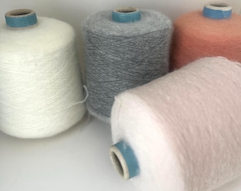 Baby Alpaca fluffy Yarn on cone 44/24/29/3% Baby Alpaca/Merino/PA/Elastan Hand Knitting Machine Knitting Sessia 950m/100g (1038/3.52oz)