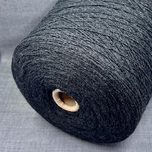 Merino cashmere fine ITALY yarn on cone, Cashmere/Merino 50/50%  Color Antracite Hand Knitting, Machine Knitting 750m/100g (820yrd/3.52oz )
