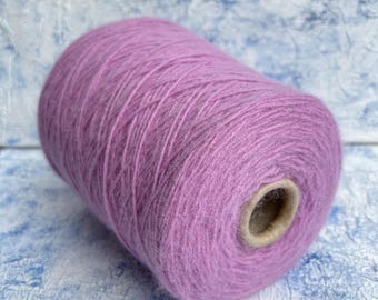 Angora merino fluffy yarn on cone 55/35/10% Merino/Angora/PA Hand Knitting Machine Knitting yarn 375m/100g (410yrd/3.52oz) color Glicine