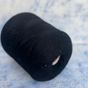 Merino fine yarn on cone 100% merino color Black Crochet Weaving Machine knitting Hand Knitting 1500m/100g (1640y/3.52oz)