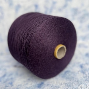 Merino fine yarn on cone 100% merino Color dark purple Crochet Weaving Machine knitting Hand Knitting IGEA Aquila 1500m/100g (1640y/3.52oz)