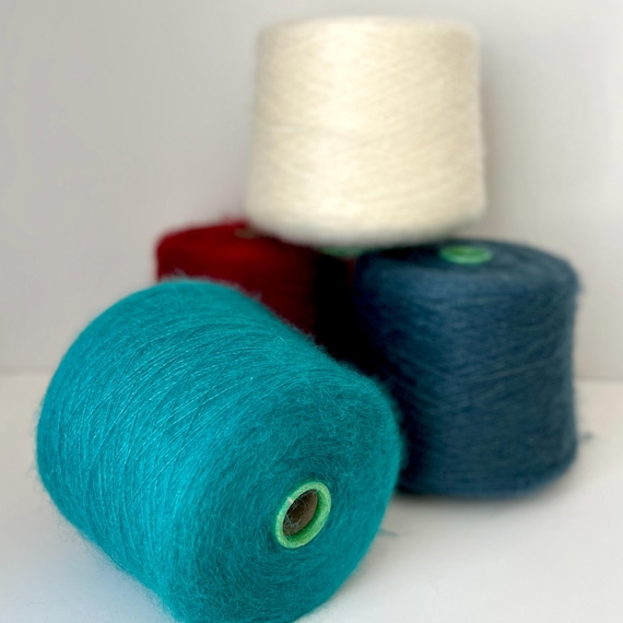 Kid Mohair Silk Yarn on Cone 70/30% Kid Mohair/silk Hand Knitting