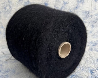Baby Alpaca Mohair Yarn 74/26 Alpaca/Polyamide Color Navy Fluffy Lace yarn Hand Knitting Machine Knitting 1500m/100g (1640yrds/3.52oz)