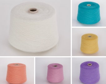 Kid Mohair yarn- 100g/ 900m - 70/30% Kid Mohair/Silk, Yarn on a cone, Lace yarn, Luxurious Glossy Fluffy Wool, Summer Yarn, Soft Mohair