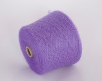 Hilo Kid Mohair - 100 g/900 m - 70/30 % Kid Mohair/Seda, Hilo en cono, Hilo de encaje, Lana lujosa, brillante y esponjosa, Hilo de verano, Mohair suave