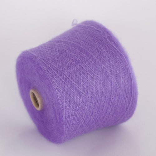 Fil de kid mohair - 100 g/ 900 m - 70/30% de kid mohair/soie, fil sur cône, fil de dentelle, laine luxueuse et duveteuse, fil d'été, mohair doux