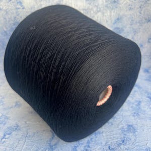 Merino fine yarn on cone 100% merino color Black Crochet Weaving Machine knitting Hand Knitting Wagner 1500m/100g (1640y/3.52oz)
