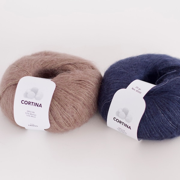 Mohair bowl yarn - 57/28/15% Mohair/Silk/Wool, Lace weight yarn, Hand Knitting Yarn