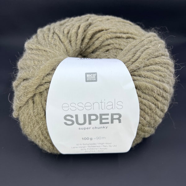 Laine super épaisse Rico Design Essentials - 100 g-90 m/ Couleur 045 Kaki