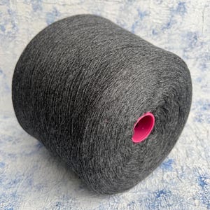 Cashmere 100% yarn on cone Machine Knitting Hand knitting Weaving  Color Dark gray Biogioli Modesto NM 2/28 1400m/100g (1531yd/3.52oz)