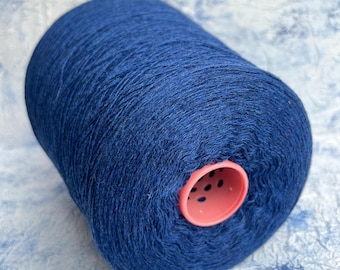 Cashmere 100% yarn on cone Machine Knitting Hand knitting Weaving  Color Blue Biogioli Modesto NM 2/28 1400m/100g (1531yd/3.52oz)