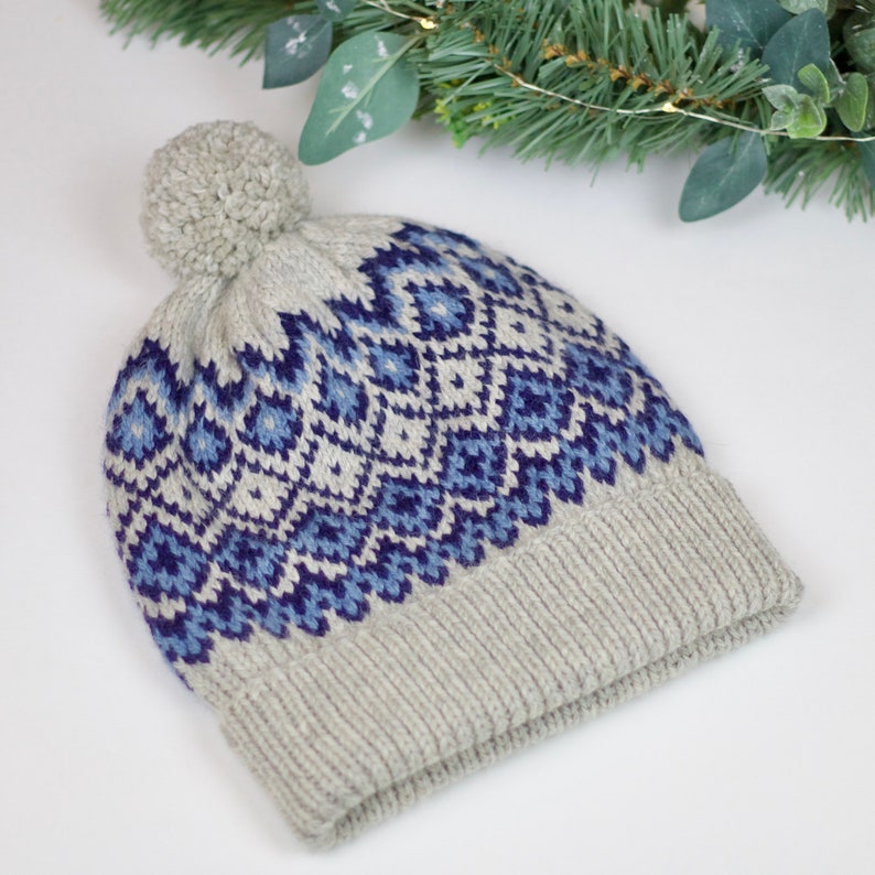 Knitting Pattern Easy Knit Pattern Hat Fair Isle Winter Hat - Etsy