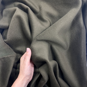 Cashmere lana Fabric, Khaki color fabric woven in ITALY, Soft Material for Luxury Coat, Jacket,  152cm wide, Lot 3,0m (3.2yard)