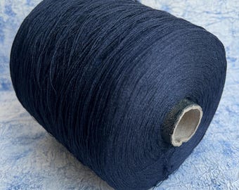 100% Silk Yarn on cone  Lace Italian Yarn for Hand knitting Machine Knitting Crochet Weaving  Color Blue 3200m/100g  (3450yards/3.52oz)