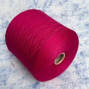 100% Merino fine yarn on cone color Fuxia Crochet Weaving Machine knitting Hand Knitting art Amico soft 1500m/100g (1640yards/3.52oz)