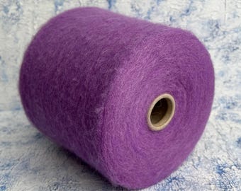 Baby Alpaca Mohair Yarn 74/26 Alpaca/Polyamide Color Violetto Fluffy Lace yarn Hand Knitting Machine Knitting 1500m/100g (1640yrds/3.52oz)