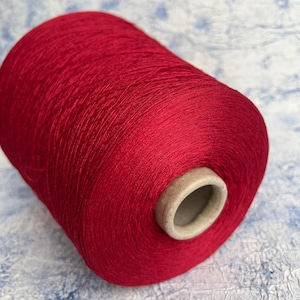 100% Silk Yarn on cone Machine Knitting Crochet Weaving  Color Red 3200m/100g (3500yrds/3.52oz)