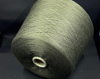 Merino Extrafine wool yarn on cone, 100% merino, Harmony 100g/1500 m,  color Oliva, Machine knitting, Hand Knitting