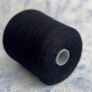 Cashmere 100% yarn on cone Machine Knitting Hand knitting Weaving  Color Black Biogioli Modesto NM 2/28 1400m/100g (1531yd/3.52oz)