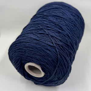 Cotton yarn on cone, 100% Cotton - 280m/100g (306 yards/3.52oz) - Color Navy, Machine Knitting, Hand Knitting, Summer yarn