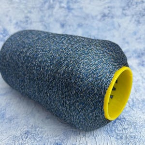 100% Silk Yarn Lace Italian Yarn for Hand Knitting Machine Knitting Crochet Weaving Color Blue/White 2250m/100g (2460yrd/3.53oz)