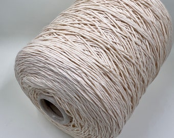 Cotton yarn on cone, 100% Cotton - 280m/100g (306 yards/3.52oz) - Color Beige, Machine Knitting, Hand Knitting, Summer yarn