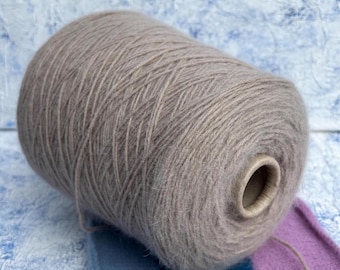Angora merino fluffy yarn on cone 55/35/10% Merino/Angora/PA Hand Knitting Machine Knitting yarn 375m/100g (410yrd/3.52oz) color Beige