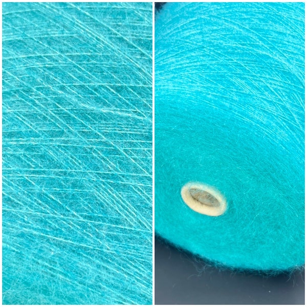 Kid Mohair Yarn - 100 g/ 900m - 70/30% Kid Mohair/Silk, Yarn on cone, Hand &Machine Knitting, Luxury glossy fluffy Summer soft mohair