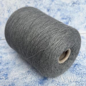 Merino fine yarn on cone 100% merino color gray Crochet Weaving Machine knitting Hand Knitting  2400m/100g (2624y/3.52oz)