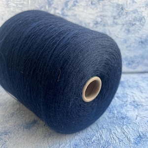 100% Merino Italian fine yarn on cone color Dark Blue Crochet Weaving Machine knitting Hand Knitting Victoria 2/30 1500m/100g (1640y/3.52oz)
