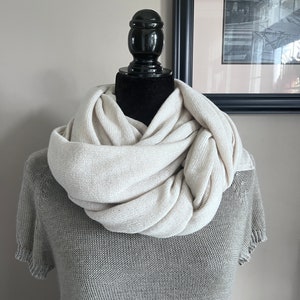 Pure cashmere scarf, 100% Pure Cashmere wrap, Warm long scarf, Oversized knit scarf for winter, perfect birthday gift, 80th birthday gift image 3