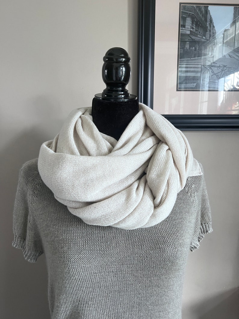 Pure cashmere scarf, 100% Pure Cashmere wrap, Warm long scarf, Oversized knit scarf for winter, perfect birthday gift, 80th birthday gift image 3