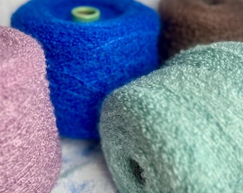 Kid Mohair Silk boucle yarn on cone 75/25% Kid Mohair/Silk Hand Knitting Machine Knitting Crochet Soft mohair 250m/100g (273yards/3.52oz)