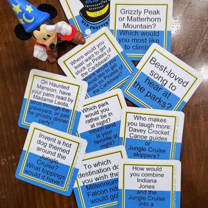 Tarjetas de conversación de Disneyland; Conjunto #3; Juego de bolsillo; Diversión familiar; Vacaciones; Recuerdos; Niños; Entretenimiento en línea; Disneyland sin tu teléfono