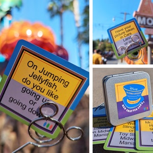 Tarjetas de conversación de Disney California Adventure; ESTO O AQUELLO; Conjunto #5; Juego de bolsillo; Entretenimiento en línea; Familia; Parejas;